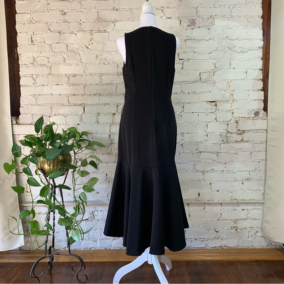 Carmen Marc Valvo Infusion Black White Ruffle Dress Cocktail Evening 4 - Picture 8 of 9